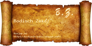 Bodisch Zekő névjegykártya